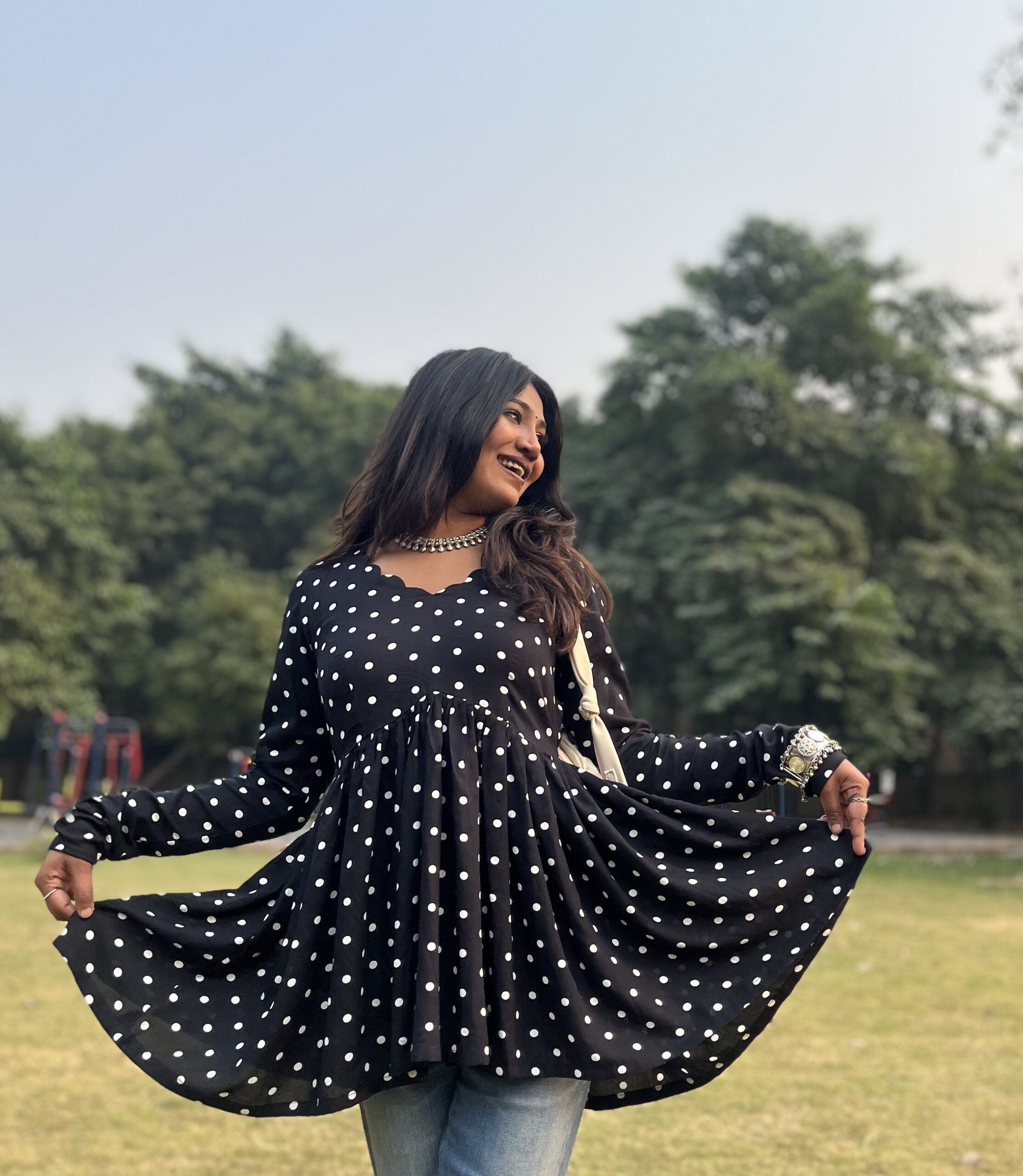 Madhubala Polka- Dot Kurti